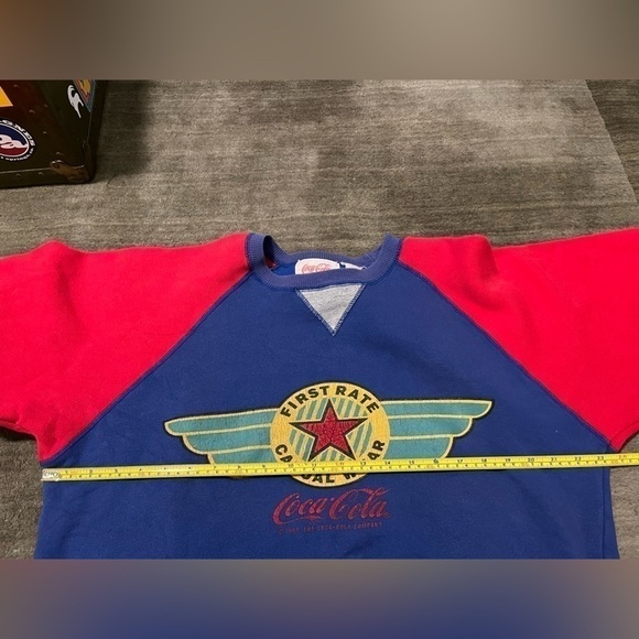 Rare Vintage Retro Coca-Cola Red and Blue Logo Crewneck Sweatshirt Medium - Picture 7 of 9